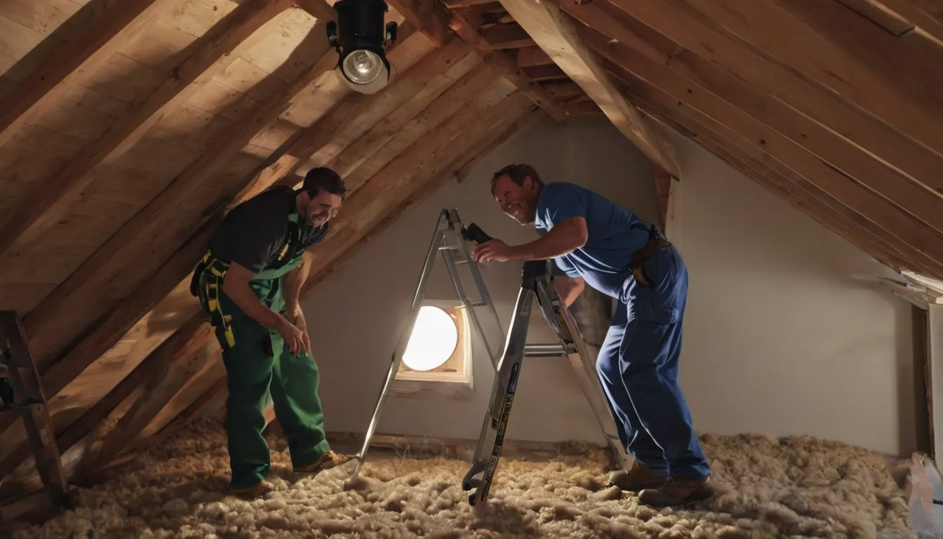 Friendly wildlife removal provider inspecting an attic with a flashlight in a home in Newburyport